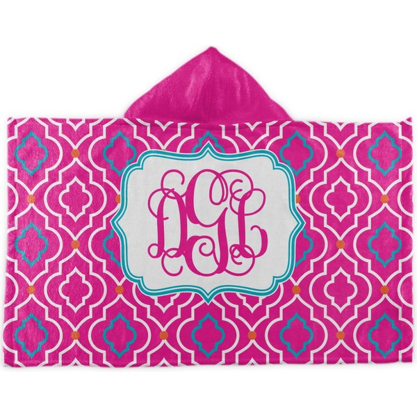 Custom Colorful Trellis Kids Hooded Towel (Personalized)