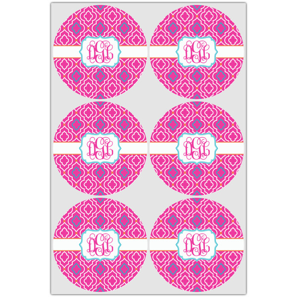 Colorful Trellis Icing Circle - Large - Set of 6