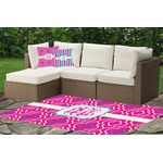 Colorful Trellis Indoor / Outdoor Rug - Custom Size w/ Monogram