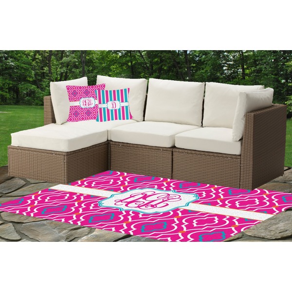 Colorful Trellis  Outdoor Mat & Cushions