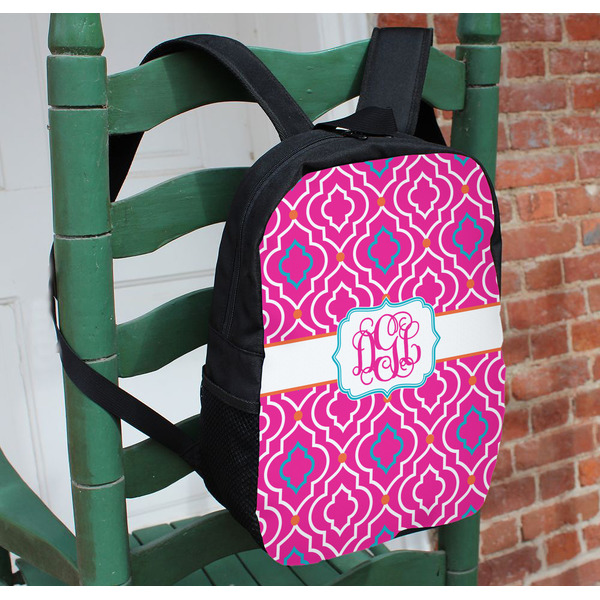 Colorful Trellis Kids Backpack - In Context
