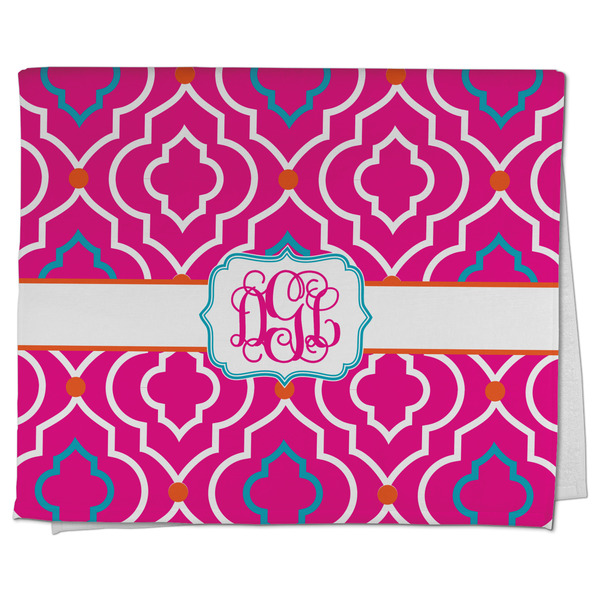 Custom Colorful Trellis Kitchen Towel - Poly Cotton w/ Monograms
