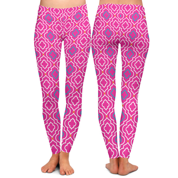 Colorful Trellis Ladies Leggings - Front and Back