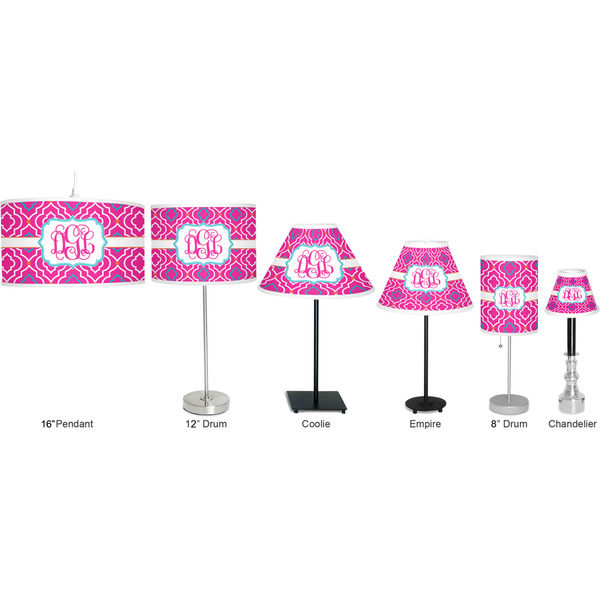 Colorful Trellis Lamp Full View Size Comparison