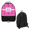 Colorful Trellis Large Backpack - Black - Front & Back View