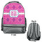 Colorful Trellis Large Backpack - Gray - Front & Back View