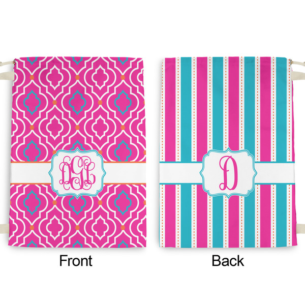 Colorful Trellis Large Laundry Bag - Front & Back View