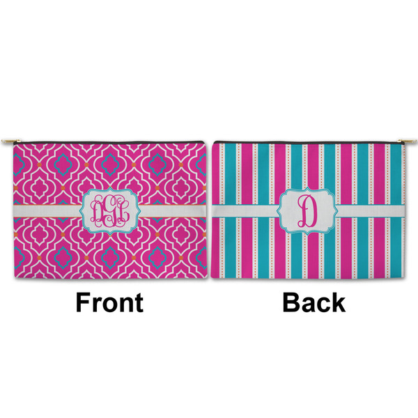 Colorful Trellis Large Zipper Pouch Approval (Front and Back)