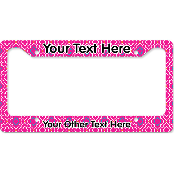 Colorful Trellis License Plate Frame Wide