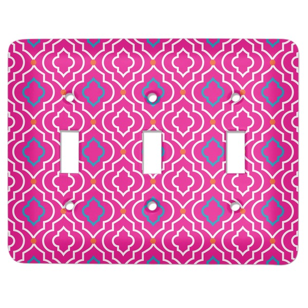 Custom Colorful Trellis Light Switch Cover (3 Toggle Plate)
