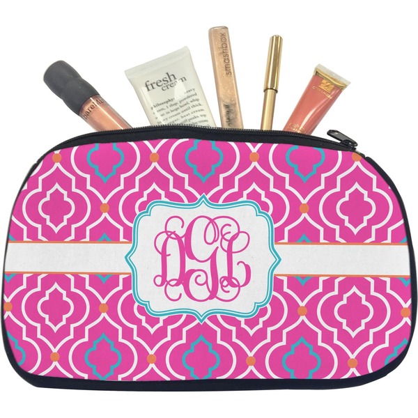 Custom Colorful Trellis Makeup / Cosmetic Bag - Medium (Personalized)