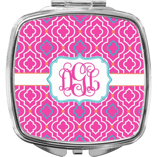 Custom Colorful Trellis Compact Makeup Mirror (Personalized)