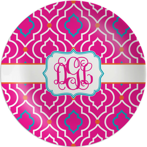 Custom Colorful Trellis Melamine Plate (Personalized)