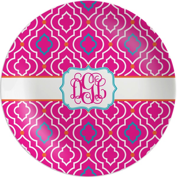 Custom Colorful Trellis Melamine Plate (Personalized)