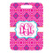 Colorful Trellis Metal Luggage Tag - Front Without Strap