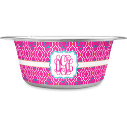 Colorful Trellis Stainless Steel Dog Bowl (Personalized)