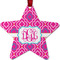 Colorful Trellis Metal Star Ornament - Double Sided w/ Monogram