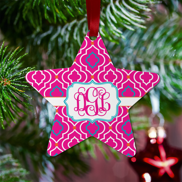 Colorful Trellis Metal Star Ornament - Lifestyle