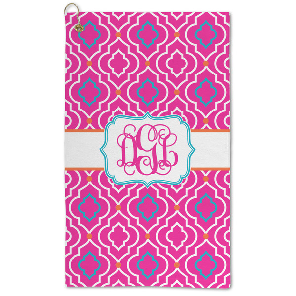 Custom Colorful Trellis Microfiber Golf Towel (Personalized)