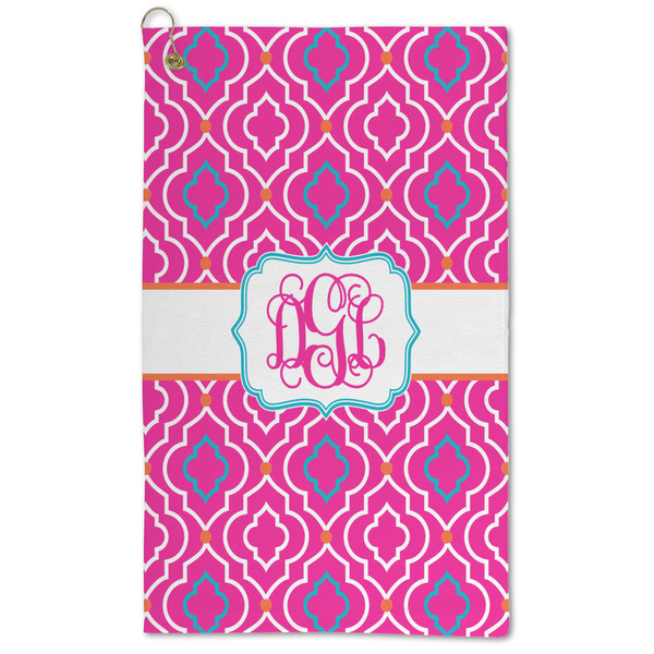 Custom Colorful Trellis Microfiber Golf Towel (Personalized)