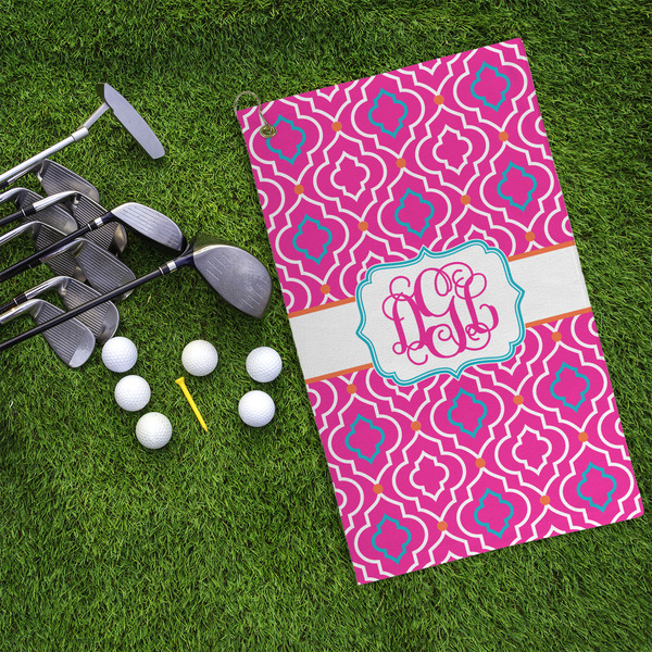 Colorful Trellis Microfiber Golf Towels - LIFESTYLE