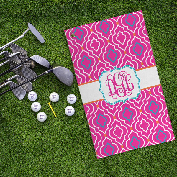 Colorful Trellis Microfiber Golf Towels - LIFESTYLE