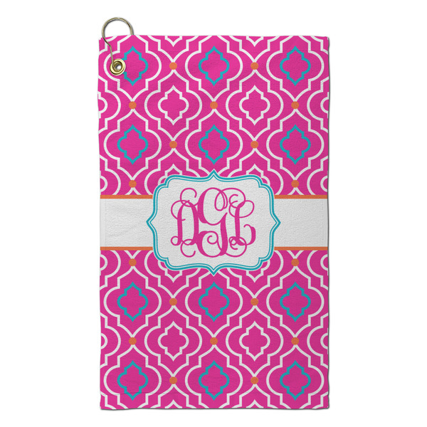 Custom Colorful Trellis Microfiber Golf Towel - Small (Personalized)