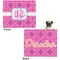 Colorful Trellis Microfleece Dog Blanket - Large- Front & Back