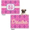 Colorful Trellis Microfleece Dog Blanket - Regular - Front & Back