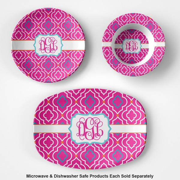 Colorful Trellis Microwave & Dishwasher Safe CP Plastic Dishware - Group