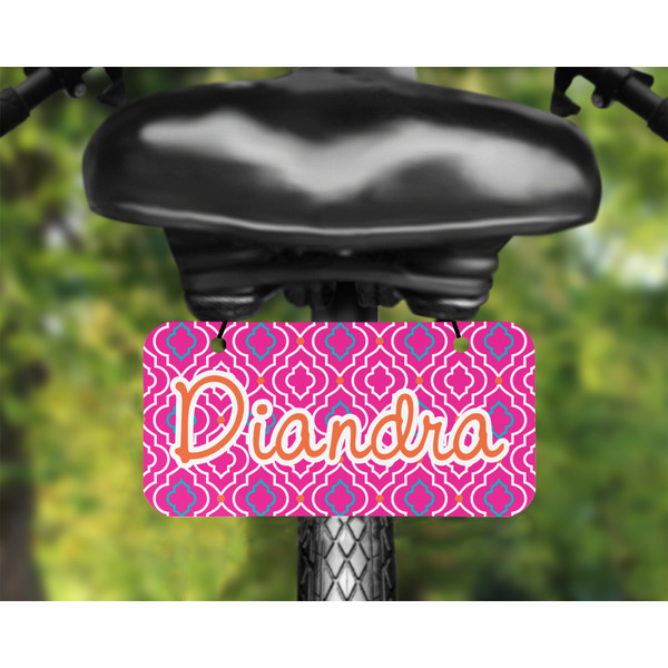Colorful Trellis Mini License Plate on Bicycle - LIFESTYLE Two holes