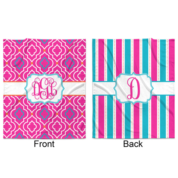 Colorful Trellis Minky Blanket - 50"x60" - Double Sided - Front & Back