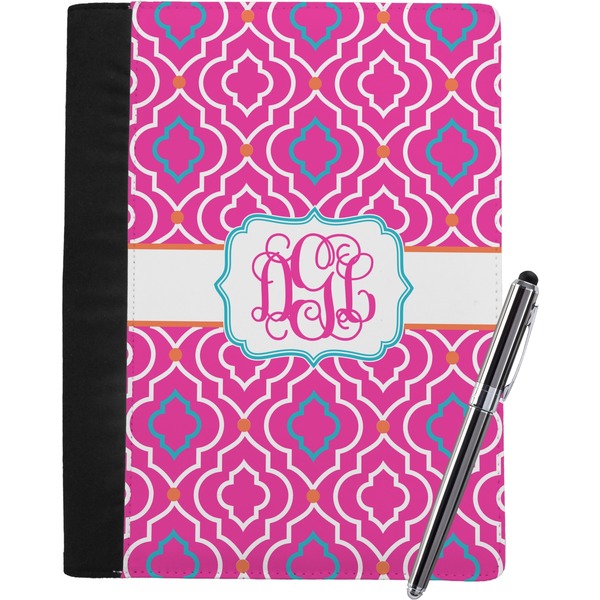 Custom Colorful Trellis Notebook Padfolio - Large w/ Monogram