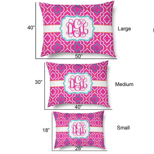 Colorful Trellis Outdoor Dog Beds - SIZE CHART