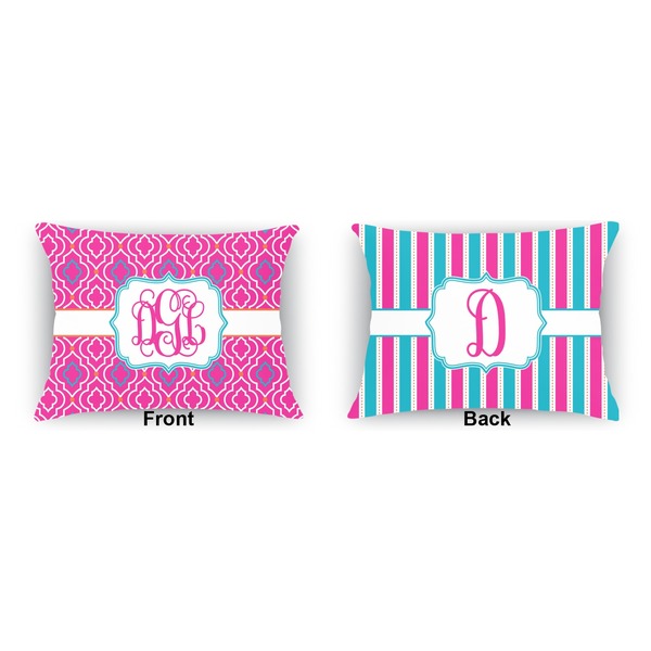 Colorful Trellis   Outdoor Rectangular Throw Pillow (Front and Back)