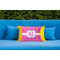Colorful Trellis Outdoor Throw Pillow  - LIFESTYLE (Rectangular - 20x14)