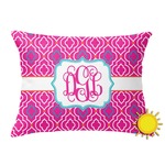Colorful Trellis Outdoor Throw Pillow (Rectangular) (Personalized)