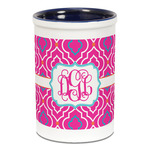 Colorful Trellis Ceramic Pencil Holders - Blue