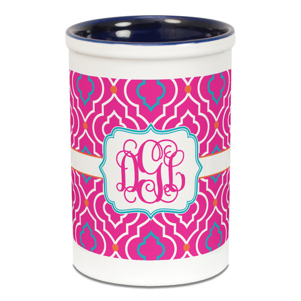 Colorful Trellis Pencil Holder - Blue