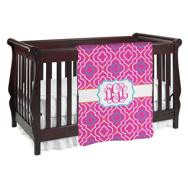 Custom Colorful Trellis Baby Blanket (Double Sided) (Personalized)