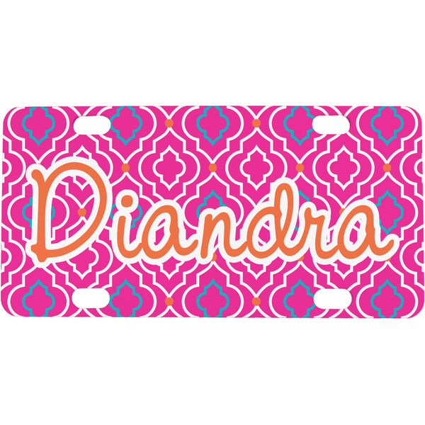 Custom Colorful Trellis Mini / Bicycle License Plate (4 Holes) (Personalized)