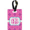 Colorful Trellis Plastic Luggage Tag - Rectangular w/ Monogram