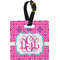 Colorful Trellis Plastic Luggage Tag - Square w/ Monogram