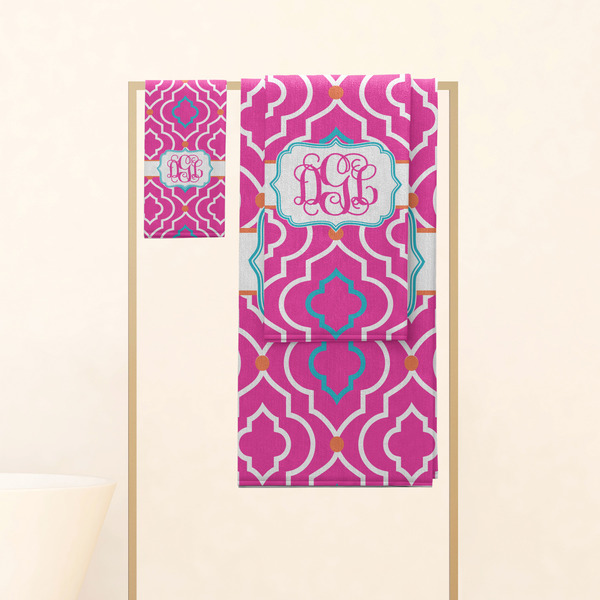 Colorful Trellis Personalized Towel Set