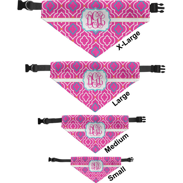 Colorful Trellis Pet Bandana Sizes