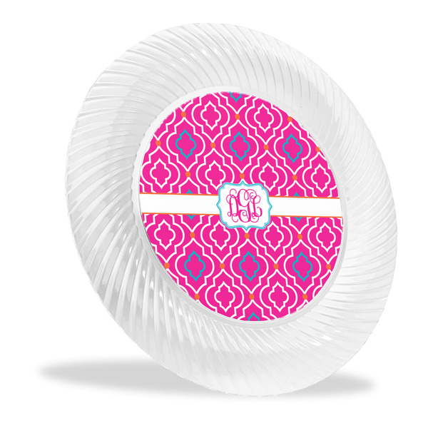 Custom Colorful Trellis Plastic Party Dinner Plates - 10" (Personalized)