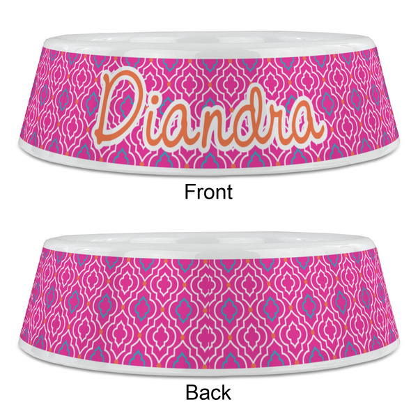 Colorful Trellis Plastic Pet Bowls - Large - APPROVAL