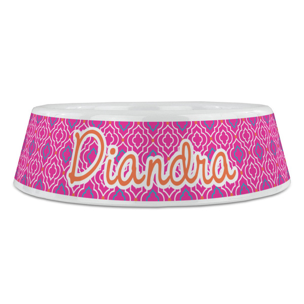 Colorful Trellis Plastic Pet Bowls - Large - FRONT