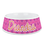 Colorful Trellis Plastic Dog Bowl (Personalized)