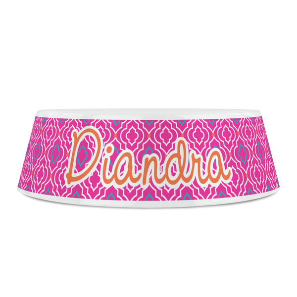 Colorful Trellis Plastic Pet Bowls - Small - FRONT